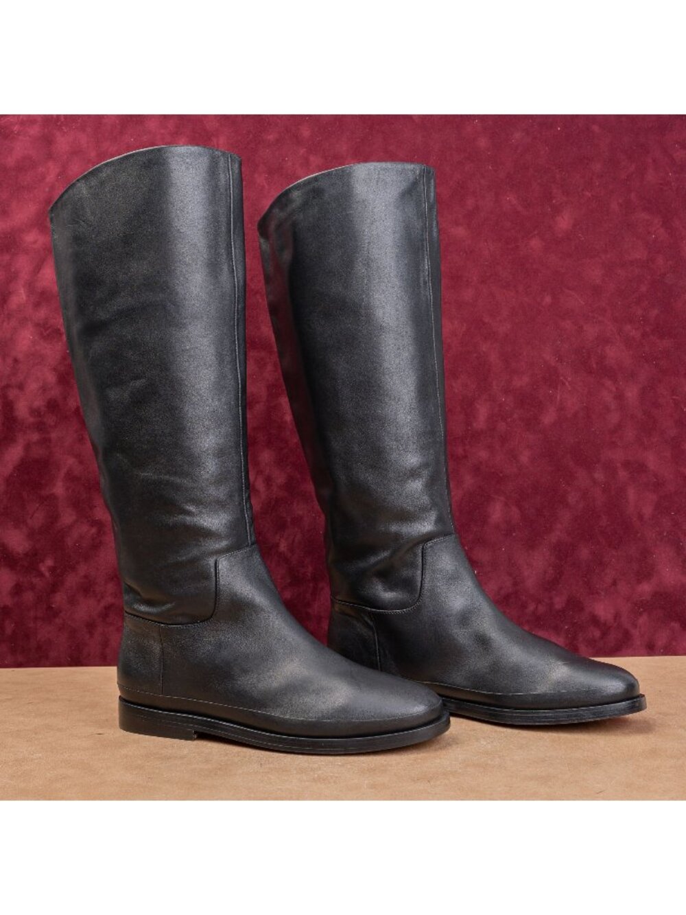 Vince Women Black Leather Classic Riding Equestrian Fashion Boots sz 8.5US EUR39